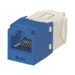 PANDUIT Conector Jack RJ45 Estilo TG, Mini-Com, Categoría 6, de 8 posiciones y 8 cables, Color Azul MOD: CJ688TGBU