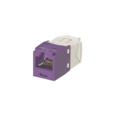 PANDUIT Conector Jack RJ45 Estilo TG, Mini-Com, Categoría 6, de 8 posiciones y 8 cables, Color Violeta MOD: CJ688TGVL