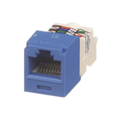 PANDUIT Conector Jack RJ45 Estilo TP, Mini-Com, Categoría 6, de 8 posiciones y 8 cables, Color Azul MOD: CJ688TPBU