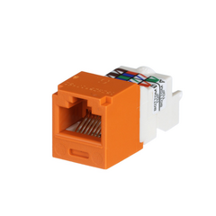 PANDUIT Conector Jack RJ45 Estilo TP, Mini-Com, Categoría 6, de 8 posiciones y 8 cables, Color Naranja MOD: CJ688TPOR
