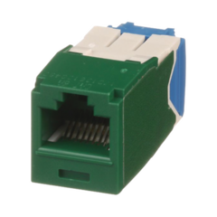 PANDUIT Conector Jack RJ45 Estilo TG, Mini-Com, Categoría 6A, de 8 posiciones y 8 cables, Color Verde MOD: CJ6X88TGGR