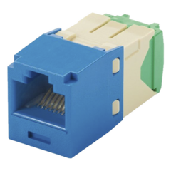PANDUIT Conector Jack RJ45 Estilo TG, Mini-Com, Categoría 6, de 8 posiciones y 8 cables de Calibre 28/30 AWG, Color Azul MOD: CJT688TGBU