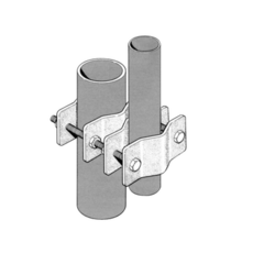 SINCLAIR Juego Sencillo de Abrazadera Dual para Mástiles de 3.81 a 8.9 cm. de Diámetro. MOD: CLAMP-005