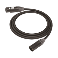 COSMICONN Cable XLR | 3 polos | Conector Hembra-Macho | Serie M | Carcasa Negra | Contactos Dorados | Ideal para Microfonía | Longitud 10m CMC-MF3-MM3-L-10M