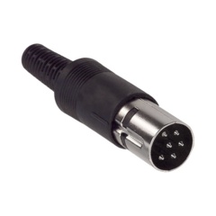 SYSCOM Conector Mini-DIN, Plug Circular de 6 Posiciones, Pin Machos, para Cable. MOD: CP-1060-ND