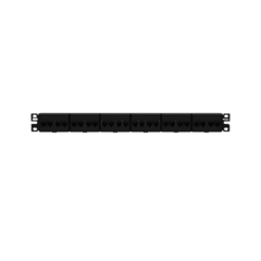 PANDUIT Panel de Parcheo con 24 Acopladores Mini-Com, Plano, Categoría 6A, de 1 UR, Color Negro MOD: CP246X88BL