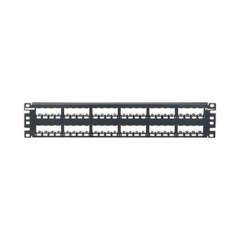 PANDUIT Panel de Parcheo Modular Mini-Com (Sin Conectores), Plano, Totalmente Blindado, de 48 puertos, 2UR MOD: CP48BLY