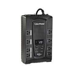 CYBERPOWER UPS de 825 VA/450 W, Topología Línea Interactiva, Entrada 120 Vca NEMA 5-15P, Tipo Gabinete Compacto, Con 8 Tomas NEMA 5-15R MOD: CP825AVRLCD