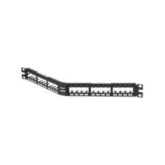 PANDUIT Panel de Parcheo Modular Mini-Com (Sin Conectores), Angulado, Totalmente Blindado, de 24 puertos, 1UR MOD: CPA24BLY