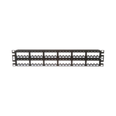 PANDUIT Panel de Parcheo Modular Mini-Com (Sin Conectores), Plano de Instalación al Ras, Sin Blindaje, de 48 puertos, 2UR MOD: CPP48FMWBLY