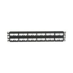 PANDUIT Panel de Parcheo Modular Mini-Com (Sin Conectores), Plano, Sin Blindaje, de 48 puertos, 2 UR MOD: CPP48WBLY