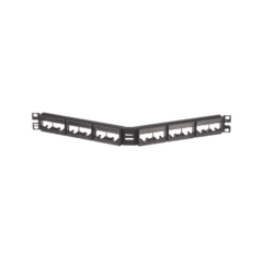 PANDUIT Panel de Parcheo Modular Mini-Com (Sin Conectores), Angulado, Sin Blindaje, Con Etiqueta y Cubierta, de 24 puertos, 1UR MOD: CPPLA24WBLY