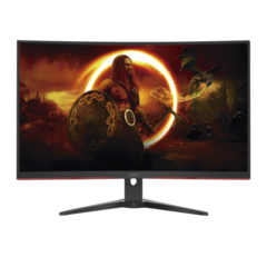 AOC Monitor Curvo 32" WIDESCREEN GAMING W-LED VA, Resolución 2560 x 1440p 165Hz, con Entradas de Video HDMI / DISPLAYPORT . Bisel Ultra Delgado. Soporta VESA MOD: CQ32G2S