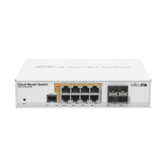 MIKROTIK Cloud Router Switch Administrable L3, 8 puertos 10/100/1000 Mbps c/PoE Pasivo ó 802.3af/at, 4 Puertos SFP MOD: CRS112-8P-4S-IN