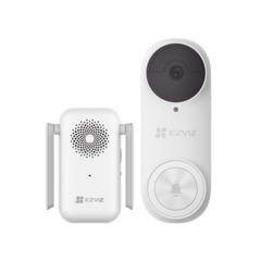 EZVIZ Timbre con Cámara Wi-Fi (Doorbell) de Batería Recargable / Libre de Cables / Uso Exterior Con Protección (IP65) / Cámara 3 Megapíxel / Llamada a la App / Incluye Timbre Para Interior Con Timbres Seleccionables / Ranura MOD: CS-DB2KIT