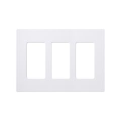 LUTRON ELECTRONICS Placa de pared 3 espacios, color blanco, para atenuador (dimmer), switch ó control remoto PICO inalámbrico. MOD: CW-3-WH