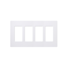 LUTRON ELECTRONICS Placa de pared 4 espacios, color blanco, para atenuador (dimmer), switch ó control remoto PICO inalámbrico MOD: CW4-WH