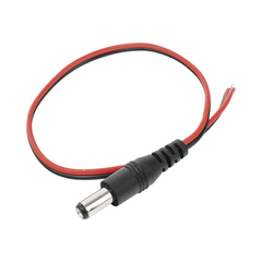 SYSCOM Cable con CONECTOR MACHO (Pigtail) / Alimentación para Vcc con Puntas Libres / POLARIZADO / Largo 22cm / CALIBRE 22AWG. MOD: DC-CORD