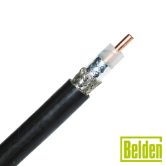 BELDEN Cable coaxial tipo RG-8/U, conductor central de 2.74 mm en cobre sólido cal. 10, con 90% de blindaje de malla trenzada de cobre estañada + cinta Duobond, aislamiento de polietileno semi-sólido, forro de PVC. PRECIO POR METRO 9913
