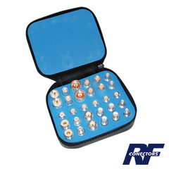 RF INDUSTRIES,LTD Kit Universal de Adaptadores UNIDAPT de 30 piezas con baño de Plata, en estuche, esponja y ziper.​ MOD: RFA-4024