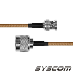 EPCOM INDUSTRIAL Cable Coaxial RG-142/U de 110 cm, con Conectores BNC Macho a N Macho. MOD: SBNC-142-N-110