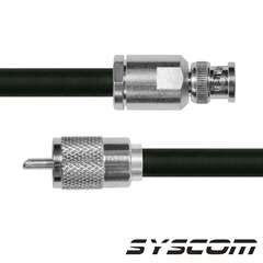 EPCOM INDUSTRIAL Cable Coaxial RG-214/U de 110 cm, con conectores BNC Macho a UHF Macho (PL-259). MOD: SBNC-214-UHF-110