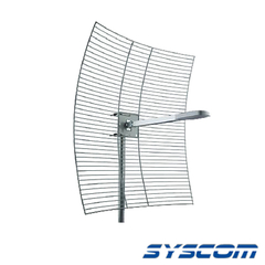 SYSCOM Antena Base Direccional, Rango de Frecuencia 2400 - 2483 MHz, 24 dBi de Ganancia. MOD: SYS2424G