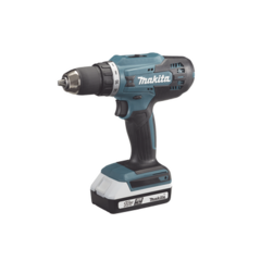 MAKITA Taladro Inalámbrico SIN CARBONES, Broquero de 1/2", 1,700 RPM, 18V⎓, Torque: 40 N.m C/2 Bat. (1.5Ah) y Cargador. DF488D004