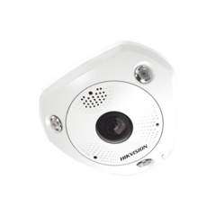 HIKVISION Fisheye IP 6 Megapixel / 180° - 360° / DEWARPING / WDR 120 dB / Exterior IP67 / IK10 / 15 mts IR / Entrada y Salida de Audio y Alarma / Múltiples Vistas / microSD MOD: DS-2CD6365G0E-IVS(B)