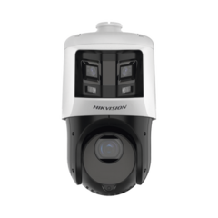 HIKVISION [TandemVu] Domo PTZ IP 4 Megapixel con Cámara Panoramica 6 Megapixel / 25X Zoom / 100 mts IR / IP66 / WDR / PoE+ / Entrada-Salida de Audio y Alarma / Ultra Baja Iluminación / Micro SD MOD: DS-2SE4C425MWG-E/26(F0) en internet