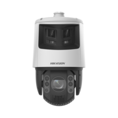 HIKVISION [TandemVu] Domo PTZ IP 4 Megapixel con Cámara Panoramica 6 Megapixel / 32X Zoom / 200 mts IR / 30 mts Luz Blanca / ACUSENSE / IP66 / Alerta Audible y Luz Estroboscopica / Hi-PoE / I/O Alarmas / Ultra Baja Iluminación / Micro SD DS-2SE7C432MWG-EB/26(F0)