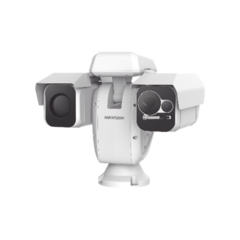 HIKVISION Punta de Poste IP Dual / Térmica 50 mm (384 X 288) + Óptico 40X / 800 mts IR / IP66 / Detección de Temperatura / microSD MOD: DS-2TD6237-75C4L/W