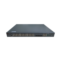 HIKVISION Switch Administrable de 24 Puertos PoE+ con 4 Puertos Gigabit y 4 Puertos SFP para Fibra Óptica DS-3D2228P