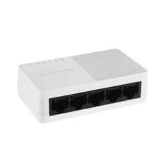 HIKVISION Switch No Administrable de 5 Puertos para Escritorio / Fast Ethernet 10 / 100 Mbps / Diseño Compacto y Estetico DS-3E0105D-O