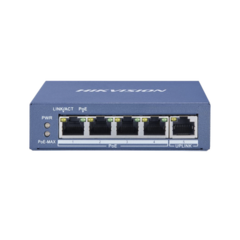 HIKVISION Switch Gigabit PoE+ / No Administrable / 4 Puertos 10/100/1000 Mbps PoE+ / 1 Puerto 10/100/1000 Mbps Uplink / 35 W MOD: DS-3E0505P-E/M