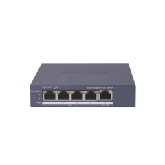 HIKVISION Switch Gigabit PoE+ / Administrable / 4 Puertos 1000 Mbps PoE+ / 1 Puerto 1000 Mbps Uplink / Configuración Nube Hik-PartnerPro / Modo Extendido hasta 300 Metros / 60 Watts DS-3E1505P-EI