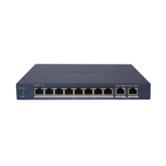 HIKVISION Switch Gigabit PoE+ / Administrable / 8 Puertos 10/100/1000 Mbps PoE+ / 2 Puerto 10/100/1000 Mbps de Uplink Configuración Remota desde Hik-PartnerPro / Modo Extendido hasta 300 Metros / 60 W DS-3E1510P-EI/M