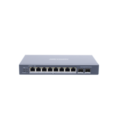 HIKVISION Switch Gigabit PoE+ / Administrable / 8 Puertos Gigabit PoE+ / 2 Puertos SFP / Configuración Remota desde Hik-PartnerPro / PoE Hasta 250 Metros / 110 W DS-3E1510P-SI