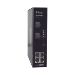 HIKVISION Switch Industrial PoE+ / No Administrable / 4 puertos 10/100 Mbps PoE+ / 2 puertos SFP / 120 W MOD: DS-3T0306P