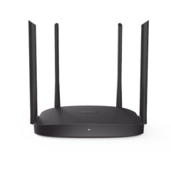 HIKVISION Router Inalámbrico WISP Gigabit / Hasta 1200 Mbps / Doble Banda AC (2.4 GHz y 5 GHz) / 3 Puertos LAN 10/100/1000 Mbps + 1 Puerto WAN 10/100/1000 Mbps / 4 Antenas Externas Omnidireccional de 5 dBi / Interior DS-3WR12GC