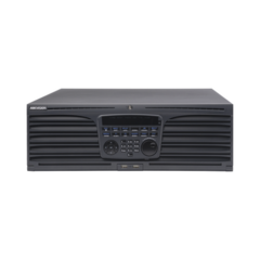 HIKVISION NVR 12 megapixel (4K) / 64 canales IP / Soporta Cámaras con AcuSense / 16 Bahías de Disco Duro / 2 Tarjetas de Red / Soporta RAID con Hot Swap / HDMI en 4K / Soporta POS MOD: DS-9664NI-I16