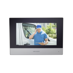 HIKVISION Monitor IP WiFi Touch Screen 7" para Videoportero IP / Vídeo en Vivo / PoE Estándar / Apertura Remota / Llamada Entre Monitores / Audio de dos vías / Policarbonato DS-KH6320-WTE1