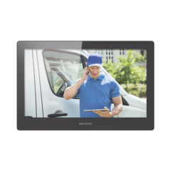 HIKVISION Monitor Touch Screen 10" para Videoportero IP / Estético / Video en Vivo / WiFi / Apertura Remota / llamada entre monitores / Audio de dos vías / Policarbonato MOD: DS-KH8520-WTE1