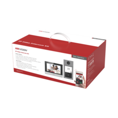 HIKVISION Kit de Videoportero IP WiFi con llamada a App de Smartphone (HikConnect) / Programación por Interfaz Web / Frente de calle IK08 & IP65 / Soporta PoE MOD: DS-KIS604-P