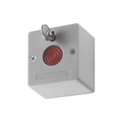 HIKVISION Botón de Pánico Cableado / Compatible con Cualquier Panel de Alarma / LLave de Seguridad / NO / NA / Material Retardante al Fuego (ABS) MOD: DS-PD1-EB