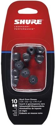 EABKF1-10L Shure Esponjas Flexibles Negras para Audífonos - Modelo Shure, Ajuste Perfecto y Cómodo