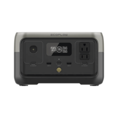 ECOFLOW EcoFlow River 2 | Estación de Energía Portátil 256Wh Litio LFP / 2 AC 300 W (Max. 600W) / 1 USB-C 60W / 2 USB -A 12W / Cargador de Coche 8A a 12 o 24V / Conectividad WiFi y Bluetooth (App) / Carga Solar 110W Max. EFR600