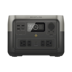 ECOFLOW EcoFlow River 2 Max | Estación de Energía Portátil 512Wh Litio LFP / 4 AC 500 W (Max. 1000W) / 1 USB-C 100W / 3 USB -A 12W / Cargador de Coche 8A a 12 o 24V / Conectividad WiFi y Bluetooth (App) / Carga Solar 220W Max. EFR610