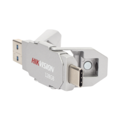 HIKVISION Memoria USB Dual de 128GB / USB-C y USB-A / Transferencia de Alta Velocidad / Metálica / Compatible con Dispositivos Móviles, Windows, Mac y Linux MOD: ENGINE/128GB