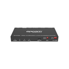 EPCOM PROAUDIO Splitter HDMI 1x2 | 4K@60Hz | Extractor de Audio | Down Scaler | HDR 4:4:4 | EDID | 18Gbps EPC-B12SA